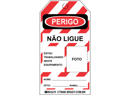 Cartão de Travamento | Perigo Não Ligue